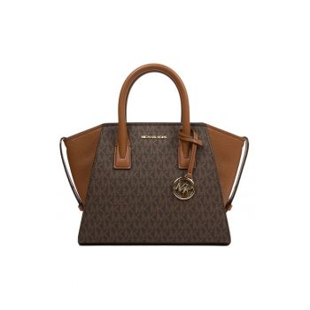 Geanta crossbody cu imprimeu monograma - 19x31x11 cm