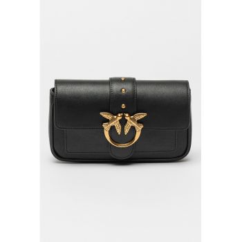 Geanta crossbody de piele Love One - Negru