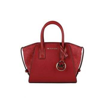 Geanta crossbody din piele cu insertii din piele intoarsa Avril