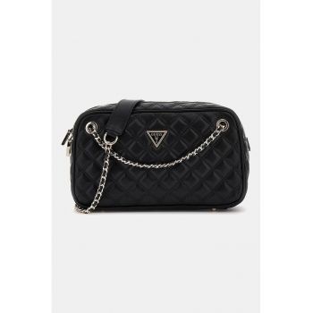 Geanta crossbody din piele ecologica cu logo metalic - Negru