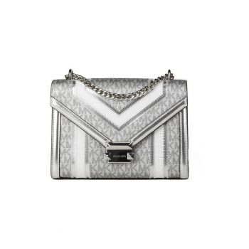 Geanta cu detalii metalizate Whitney medium - 25x18x7cm
