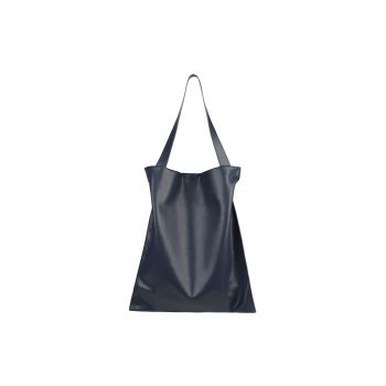 Geanta de piele ecologica cu bareta de umar 604751 - Albastru