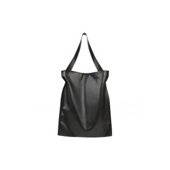 Geanta de piele ecologica cu bareta de umar 604751 - Negru