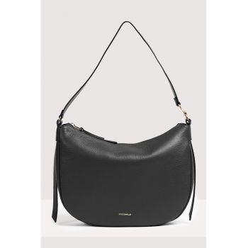 Geanta din piele cu bareta de umar C-Easy - Negru