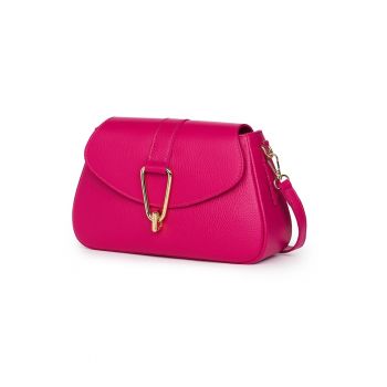 Geanta din piele naturala Valeria - Fucsia