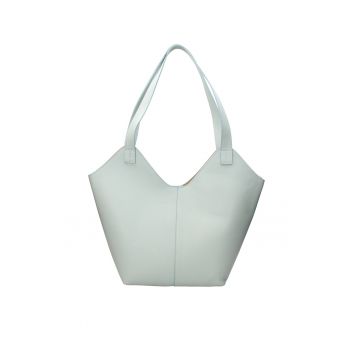 Geanta hobo de piele - Albastru glaciar