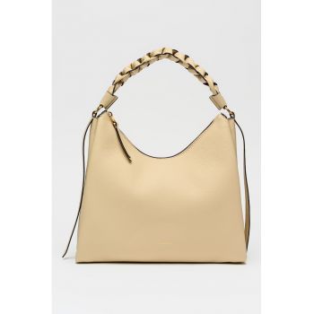Geanta hobo de piele Boheme Grana Double - Bej deschis