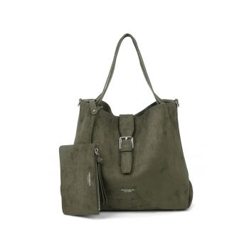 Geanta tote cu etui Valoria Nova - Verde