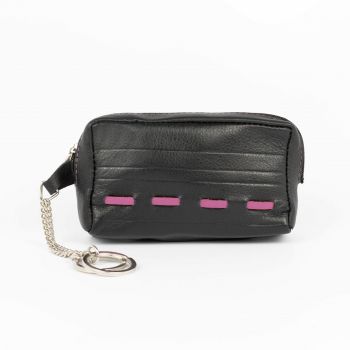 Portchei Miller PT963, piele naturala, Negru / Roz