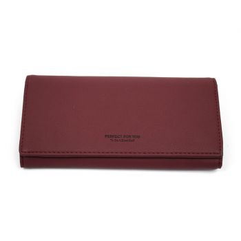 Portofel dame, Perfect For You PT355,compartimentare multipla, wine red