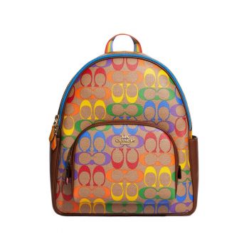 Rucsac cu imprimeu cu monograma si garnituri de piele Court - 32x11.5x29 cm