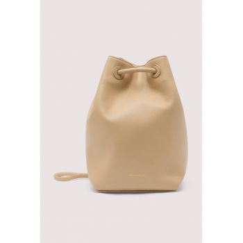 Geanta bucket din piele Orbita - Maro camel