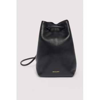 Geanta bucket din piele Orbita - Negru