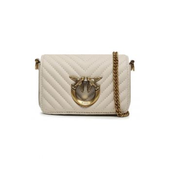 Geanta crossbody cu aspect matlasat - din piele Love Mini - 6x15x20cm