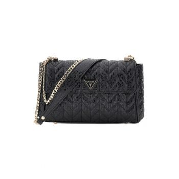 Geanta crossbody cu aspect texturat si monograma Stacey