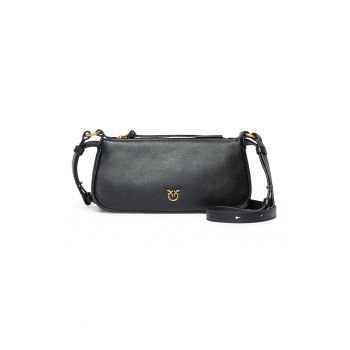 Geanta crossbody cu logo - Negru