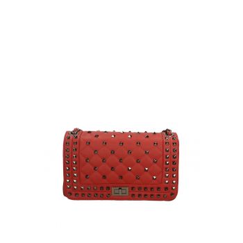 Geanta crossbody de piele cu tepi Erevan - Rosu