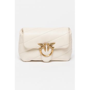 Geanta crossbody de piele Love Baby Mini Puff - - Alb
