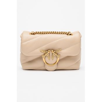 Geanta crossbody de piele Love Puff Baby - Maro taupe deschis