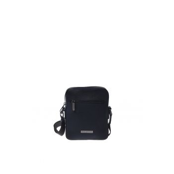 Geanta crossbody din piele - Albastru