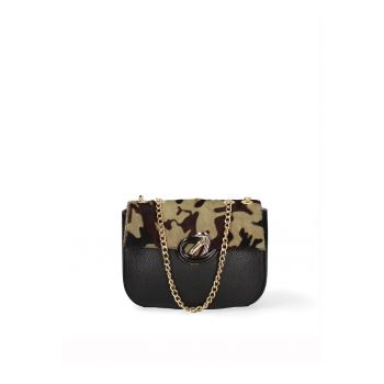Geanta crossbody din piele Cortona - Verde inchis