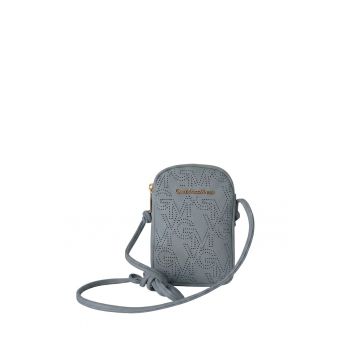Geanta crossbody din piele ecologica cu logo - Albastru azur