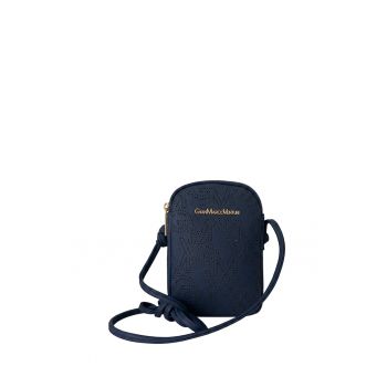Geanta crossbody din piele ecologica cu logo - Albastru
