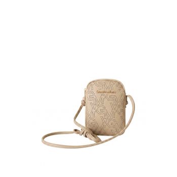 Geanta crossbody din piele ecologica cu logo - Auriu