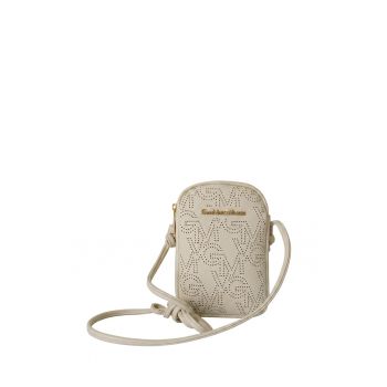 Geanta crossbody din piele ecologica cu logo - Bej