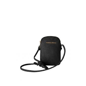 Geanta crossbody din piele ecologica cu logo - Negru