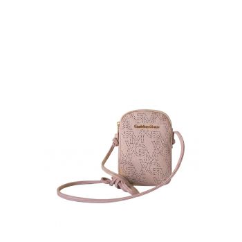 Geanta crossbody din piele ecologica cu logo - Roz