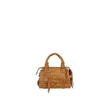Geanta crossbody din piele Erisia - Portocaliu inchis