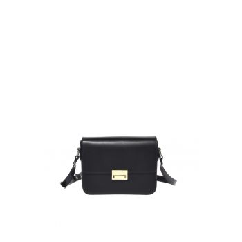 Geanta crossbody din piele - Negru - 18x24x8