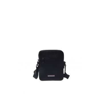 Geanta crossbody din piele - Negru