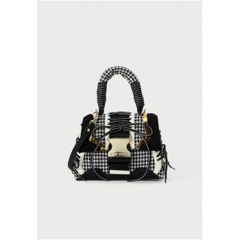 Geantă crossbody  neagră - piele ecologică - design modern - dimensiuni OS