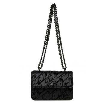 Geantă crossbody  neagră - piele ecologică