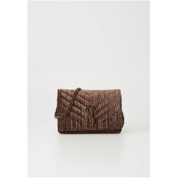 Geantă crossbody  piele ecologică - design modern - marron