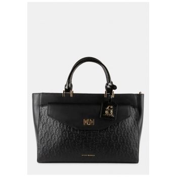Geantă crossbody  piele ecologică - neagră - design modern