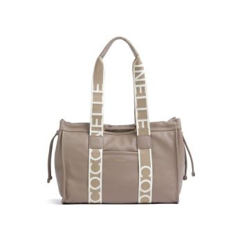 Geanta dama  2Day Signature maro taupe 35x25x15cm piele naturala