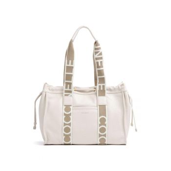 Geanta dama  2Day Signature - piele alba - 35x25x15cm