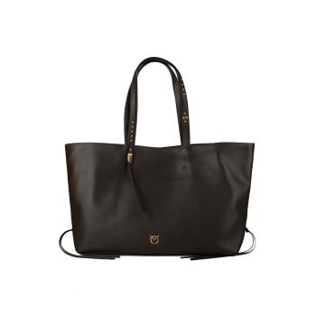 Geanta dama  Cabas Classic Negru Piele naturala Tote