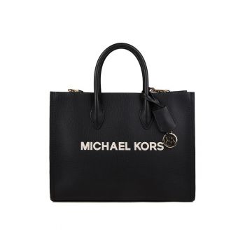 Geanta dama  Mirella Tote negru 35x27x12 cm piele naturala