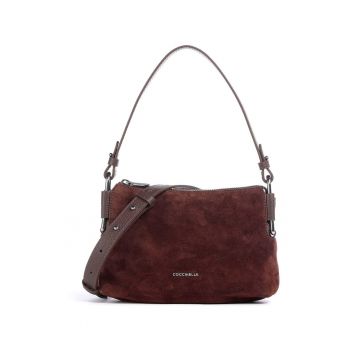 Geanta dama  Rebekka Suede maro inchis piele naturala 20x15x8cm