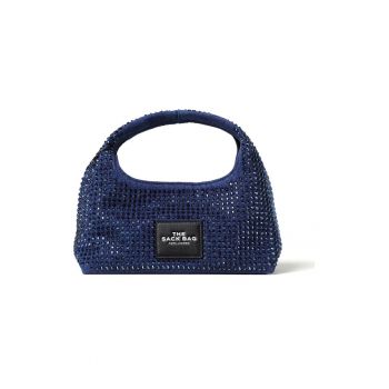 Geanta dama  The Mini Sack albastru inchis bumbac maner superior