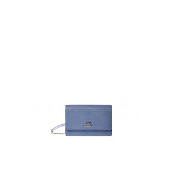 Geanta de piele cu animal print - Albastru - 13 x 20 x 6.5 cm