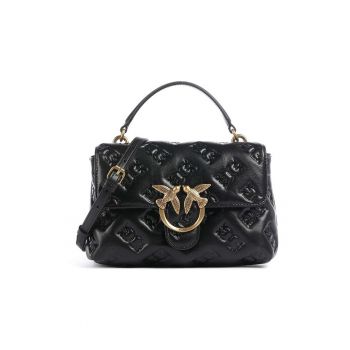 Geanta de piele cu design in relief Love Lady Puff Mini - 22 x 15 x 7 cm
