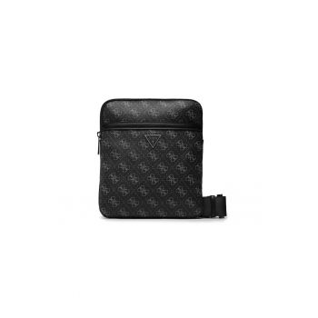 Geanta de umar barbati -  Piele ecologica - Negru - 21x24x3cm