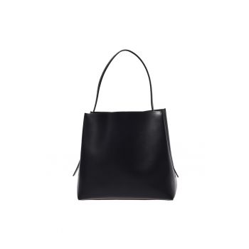 Geanta din piele cu bareta de umar ajustabidwqfwqdla - Negru - 27x29x15