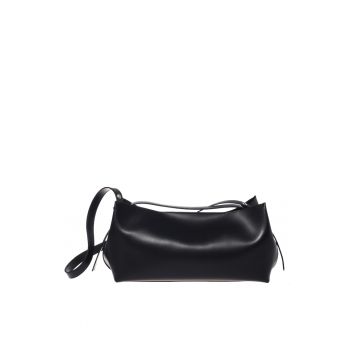 Geanta din piele cu bareta de umar ajustabilawfwqdfwqwq - Negru - 19x34x14