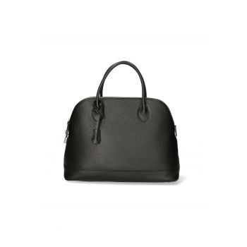 Geanta duffle mini de piele Silvana - Negru